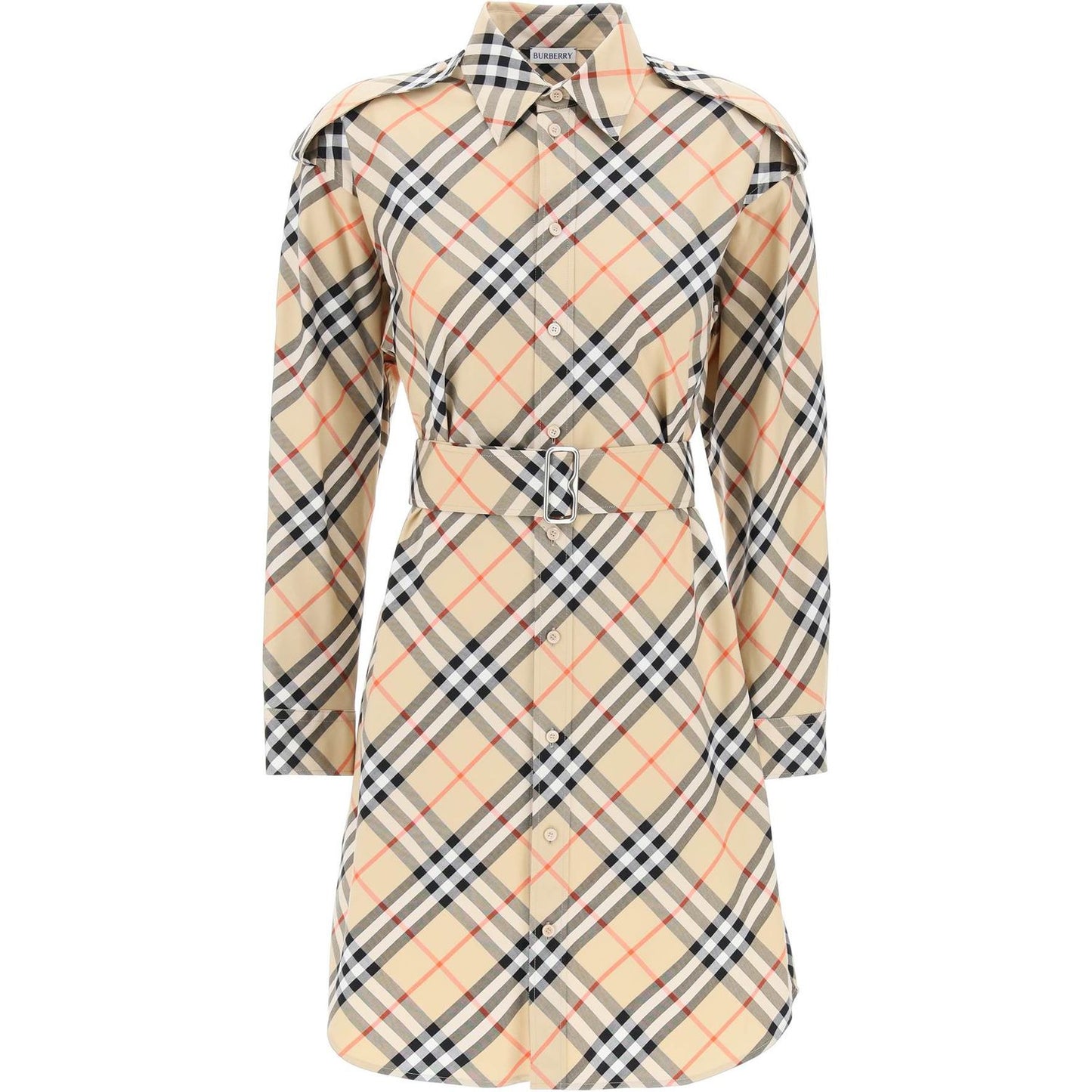 Burberry ered cotton chemisier dress Dresses Burberry