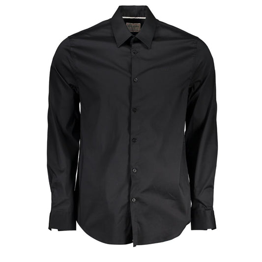 Guess Jeans Black Cotton Dress Shirt Guess Jeans