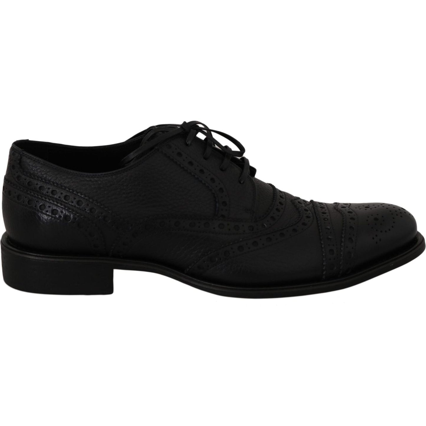 Dolce & Gabbana Blue Leather Wingtip Oxford Dress Shoes