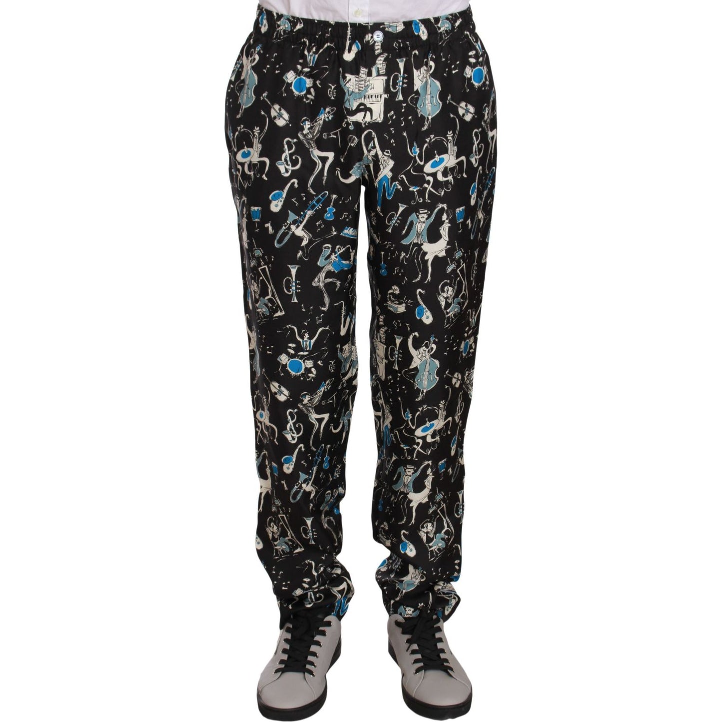 Dolce & Gabbana Elegant Silk Lounge Pants with Unique Print Jeans & Pants Dolce & Gabbana