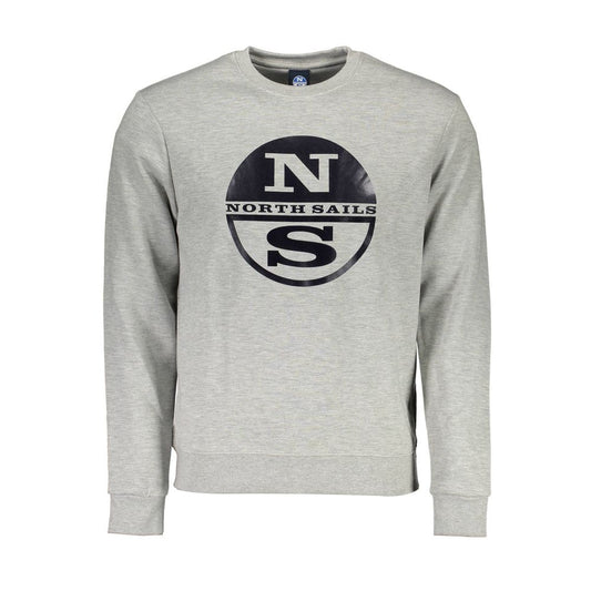 North Sails Grigio Cotton Men Sweatshirt