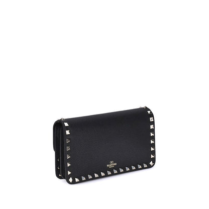 Valentino Garavani Black Calf Leather Bos Taurus Clutch Bag