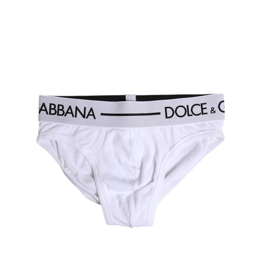 Dolce & Gabbana White Cotton Stretch Regular Brief Underwear