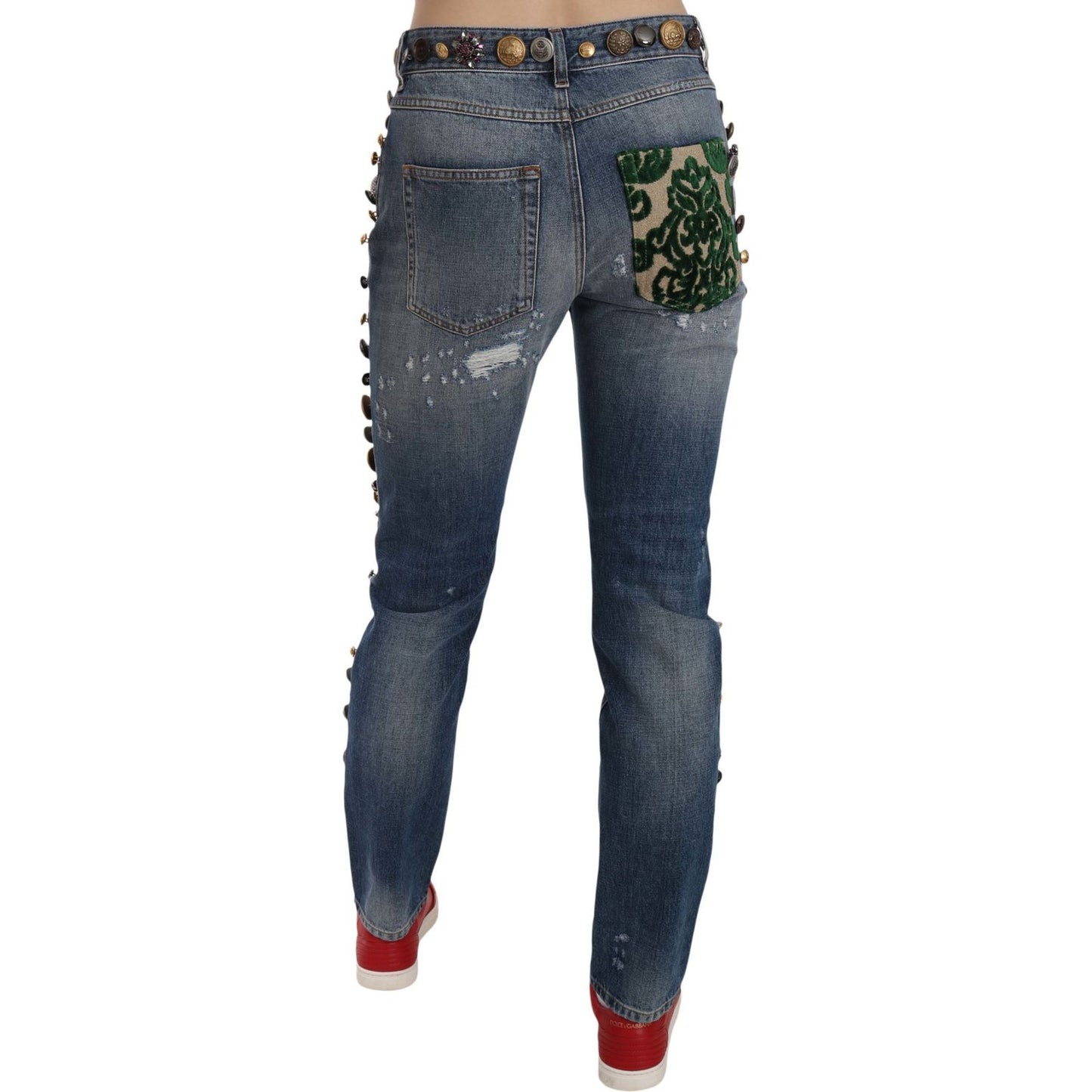 Dolce & Gabbana Crystal Embellished Luxury Denim Jeans Dolce & Gabbana