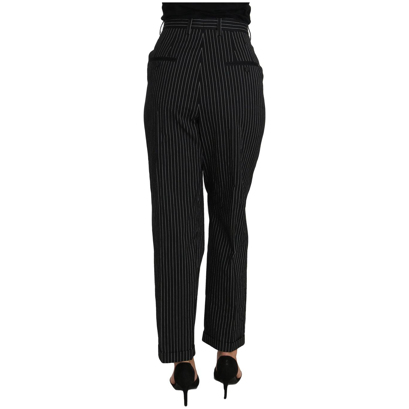 Dolce & Gabbana Elegant Black Pinstripe Dress Pants Jeans & Pants Dolce & Gabbana