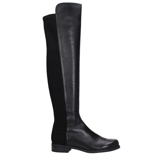 Stuart Weitzman Black Leather Over The Knee