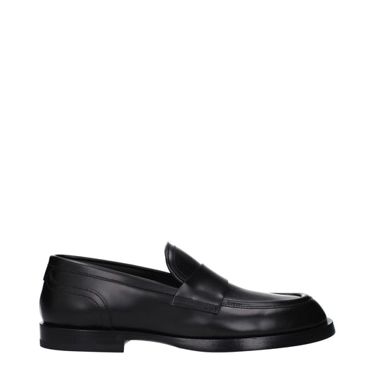 Dolce & Gabbana Black Leather Slip-On Loafers Dolce & Gabbana