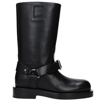 Burberry Black Leather Boots Burberry
