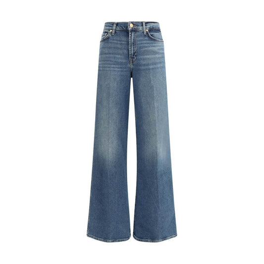 7FOR Blue Cotton Flared Jeans 7FOR