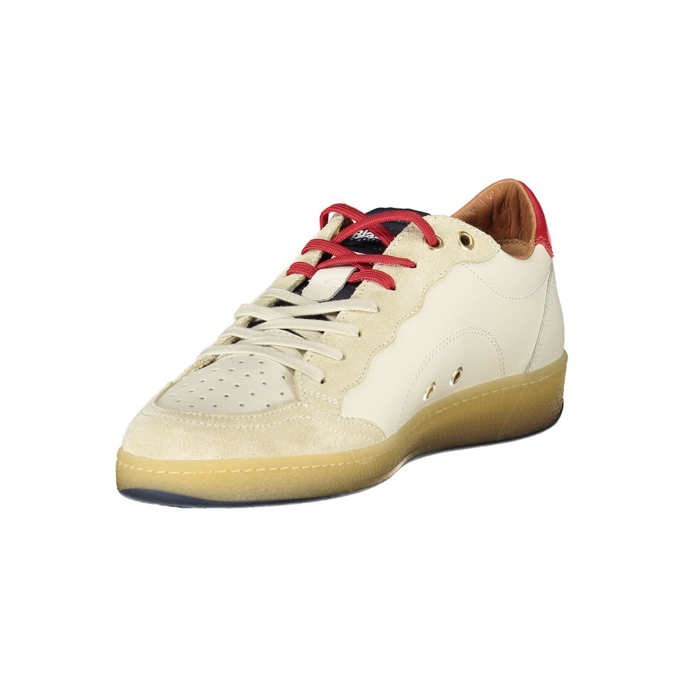 Blauer White Polyurethane Men Sneaker