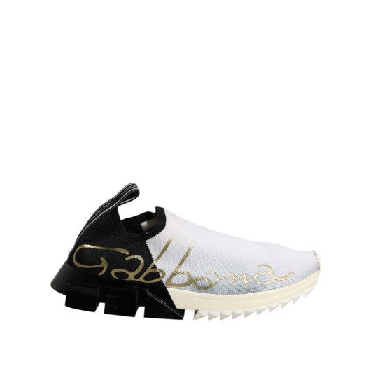 Dolce & Gabbana White Black Low Top Sorrento Sneakers Shoes