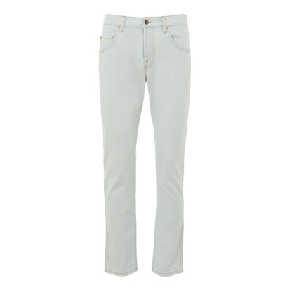 Gucci Blue Cotton Relaxed Fit Jeans