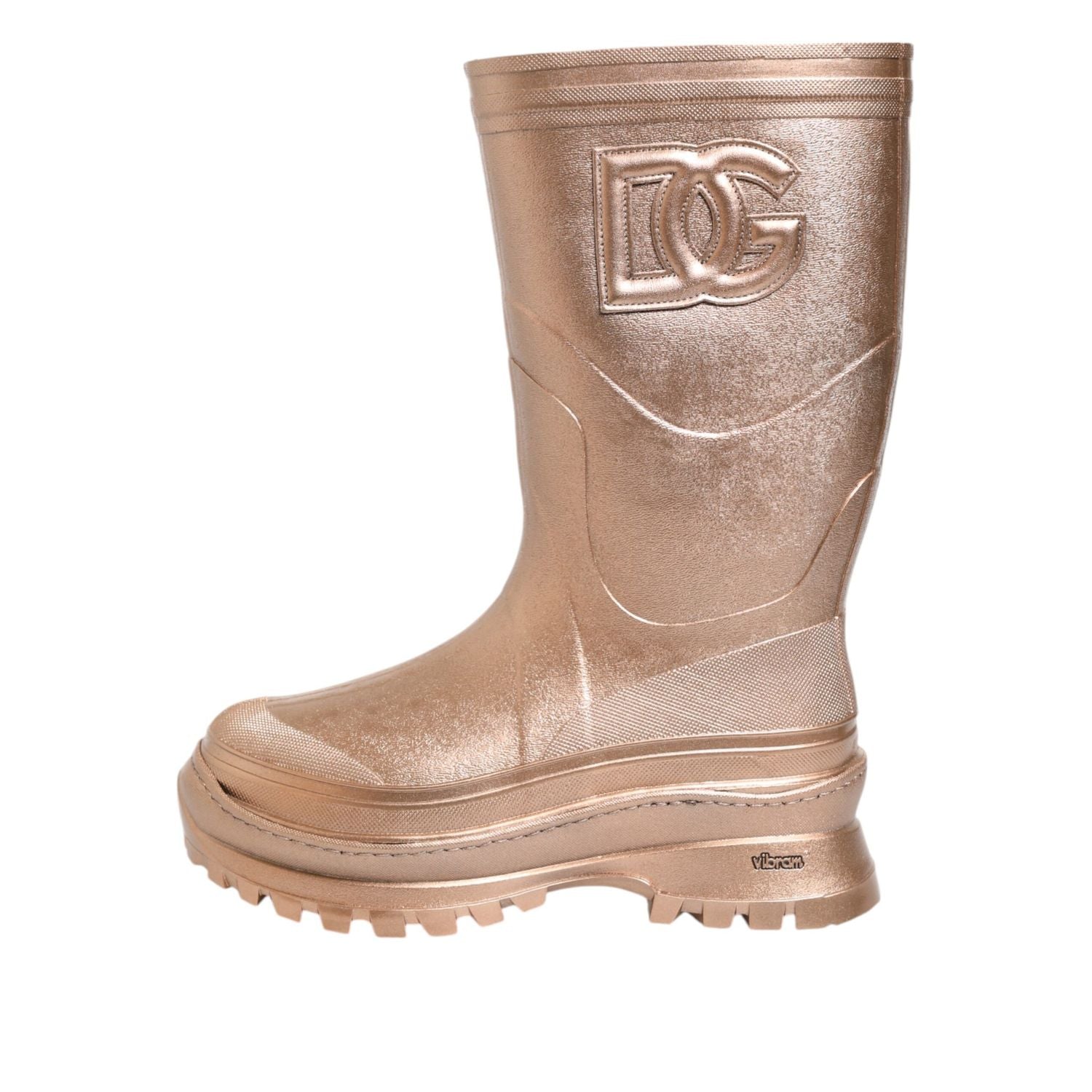 Dolce & Gabbana Rose Gold Rubber Pull On Rain Boots  Shoes