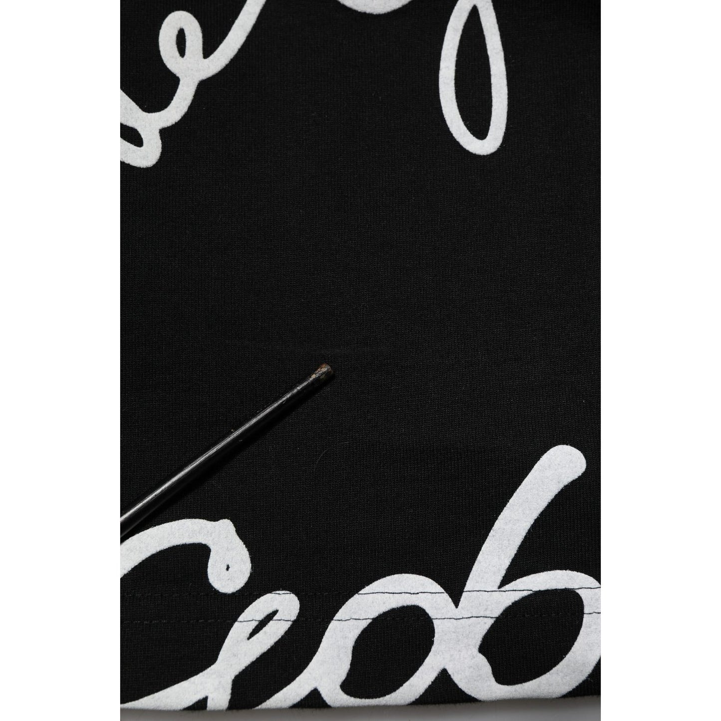 Dolce & Gabbana Black Logo Print Cotton Crew Neck T-shirt