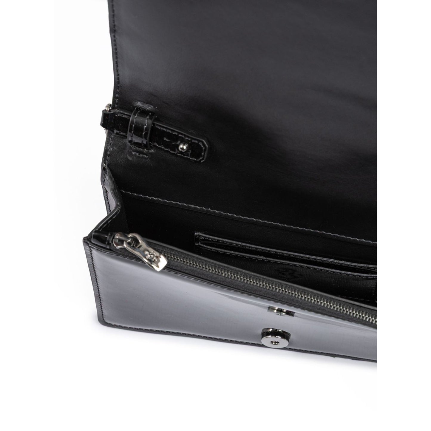 Ferrari Black GT patent leather bag with chain Ferrari