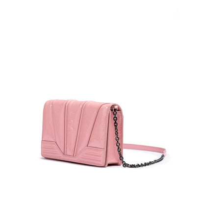 Ferrari Pink GT patent leather bag with chain Ferrari