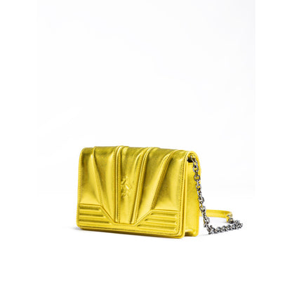 Ferrari Metal Yellow GT patent leather bag with chain Ferrari