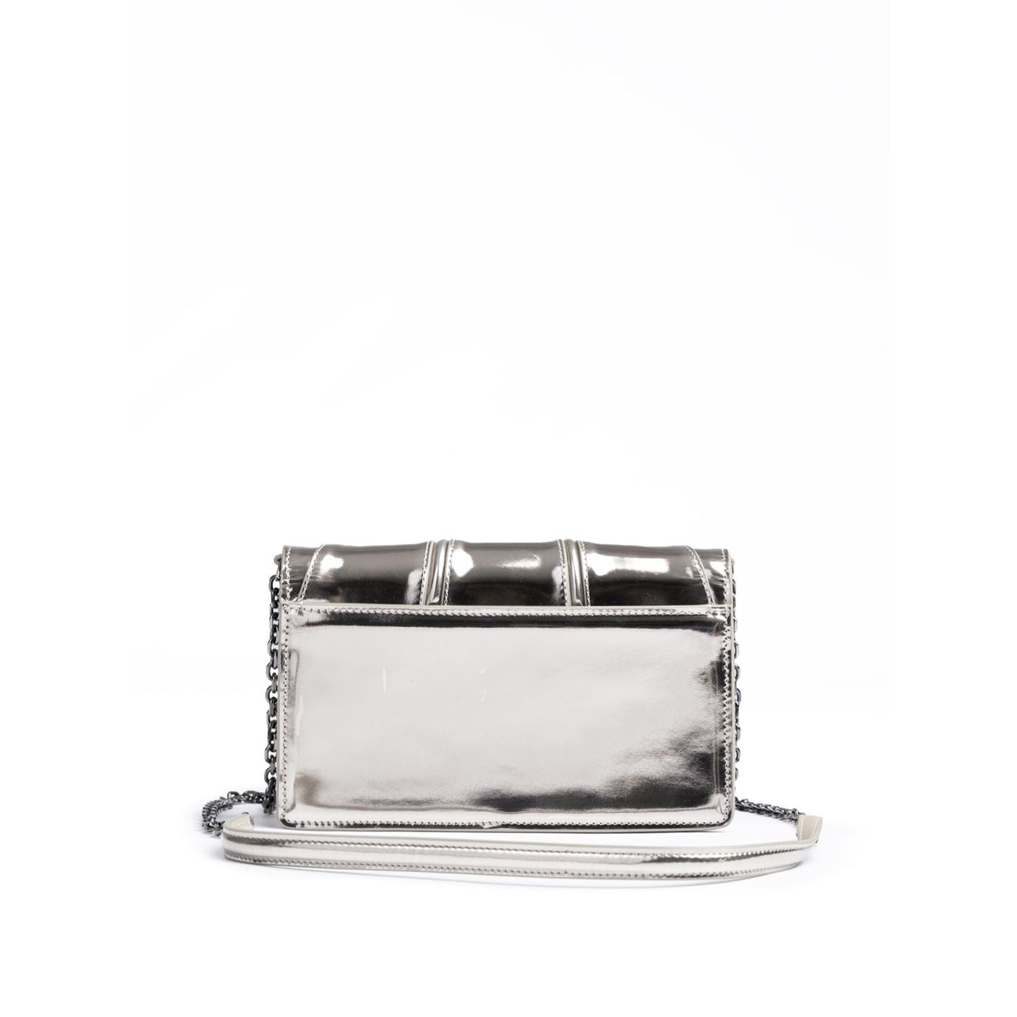 Ferrari Metal Silver GT patent leather bag with chain Ferrari