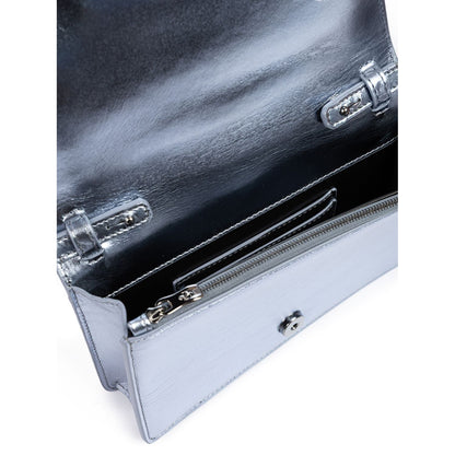 Ferrari Metal light blue GT patent leather bag with chain Ferrari