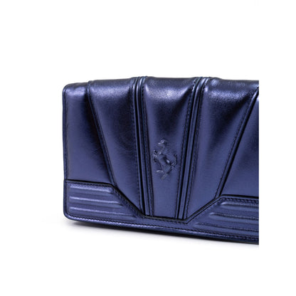 Ferrari Metal blue GT patent leather bag with chain Ferrari