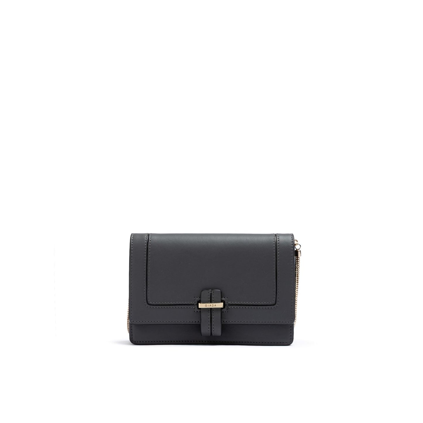 Giada Dark Grey Leather Clutch Bag Giada