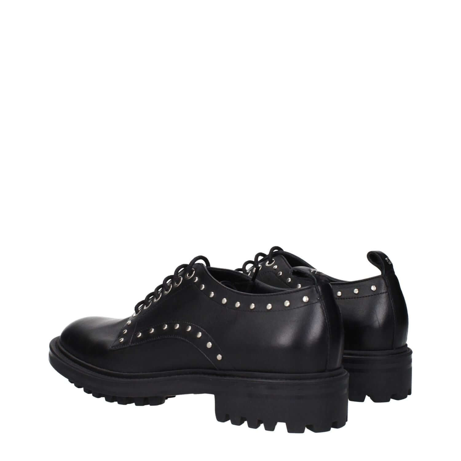 Max Mara Black Leather Oxfords And Derbies
