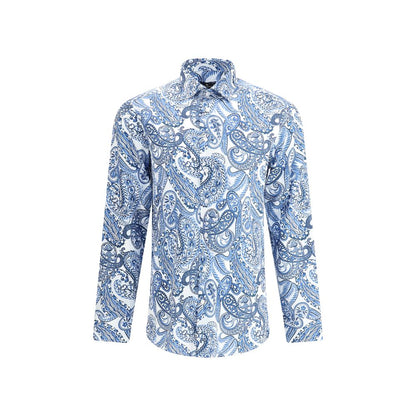 Etro Light Blue Cotton Pattern Shirt Etro