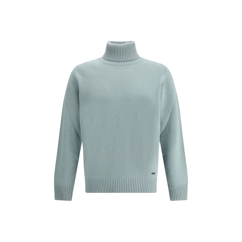 Brooksfield Green Fleece Wool Turtleneck Brooksfield