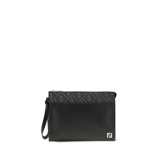 Fendi Black Leather Clutch Bag