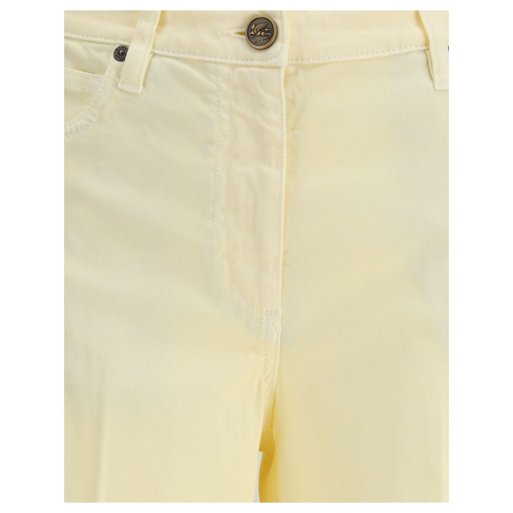 Etro Bicolor Cotton Straight-Leg Jeans