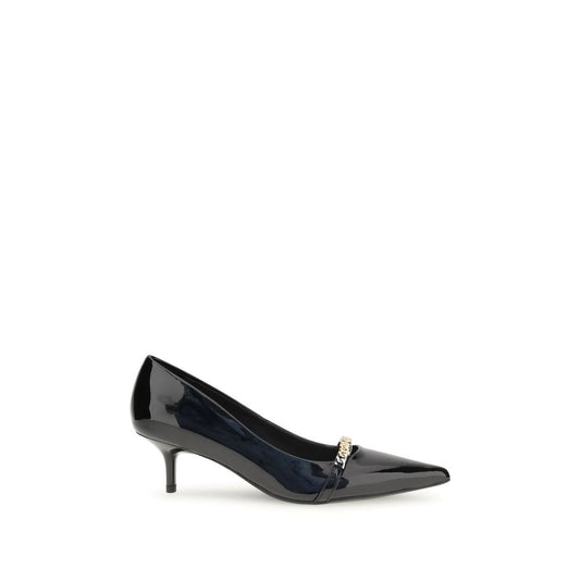 PINKO Black Calf Leather Bos Taurus Mid Heel Pumps PINKO