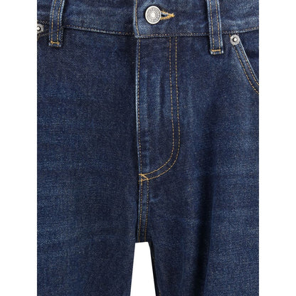 Dolce & Gabbana Blue Cotton Straight-Leg Jeans