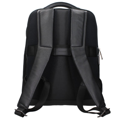 Piquadro Black Leather Backpack