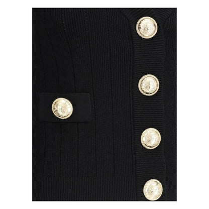 Balmain Black Viscose Cardigan