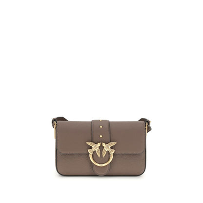 PINKO Brown Calf Leather Bos Taurus Shoulder Bag