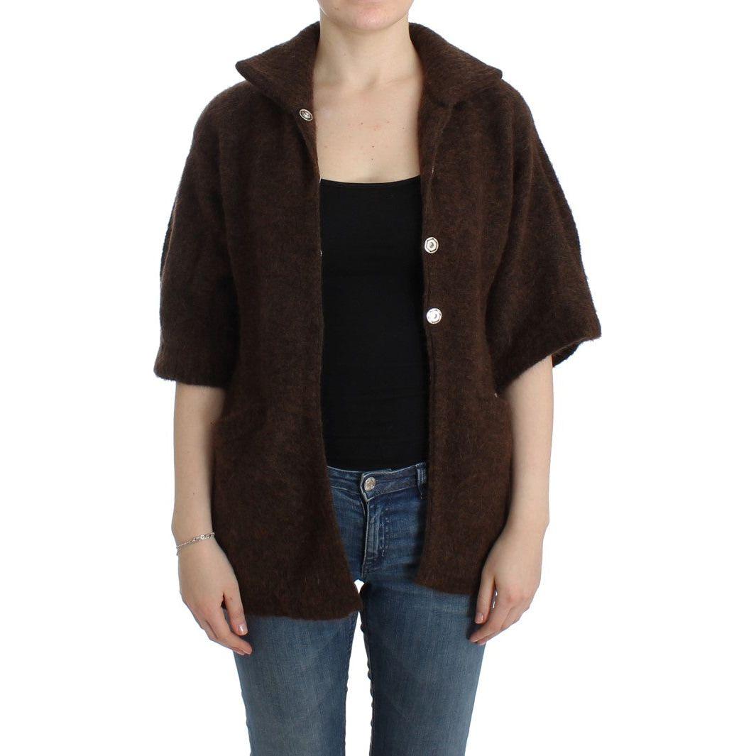 Cavalli Elegant Short Sleeved Brown Cardigan Cavalli