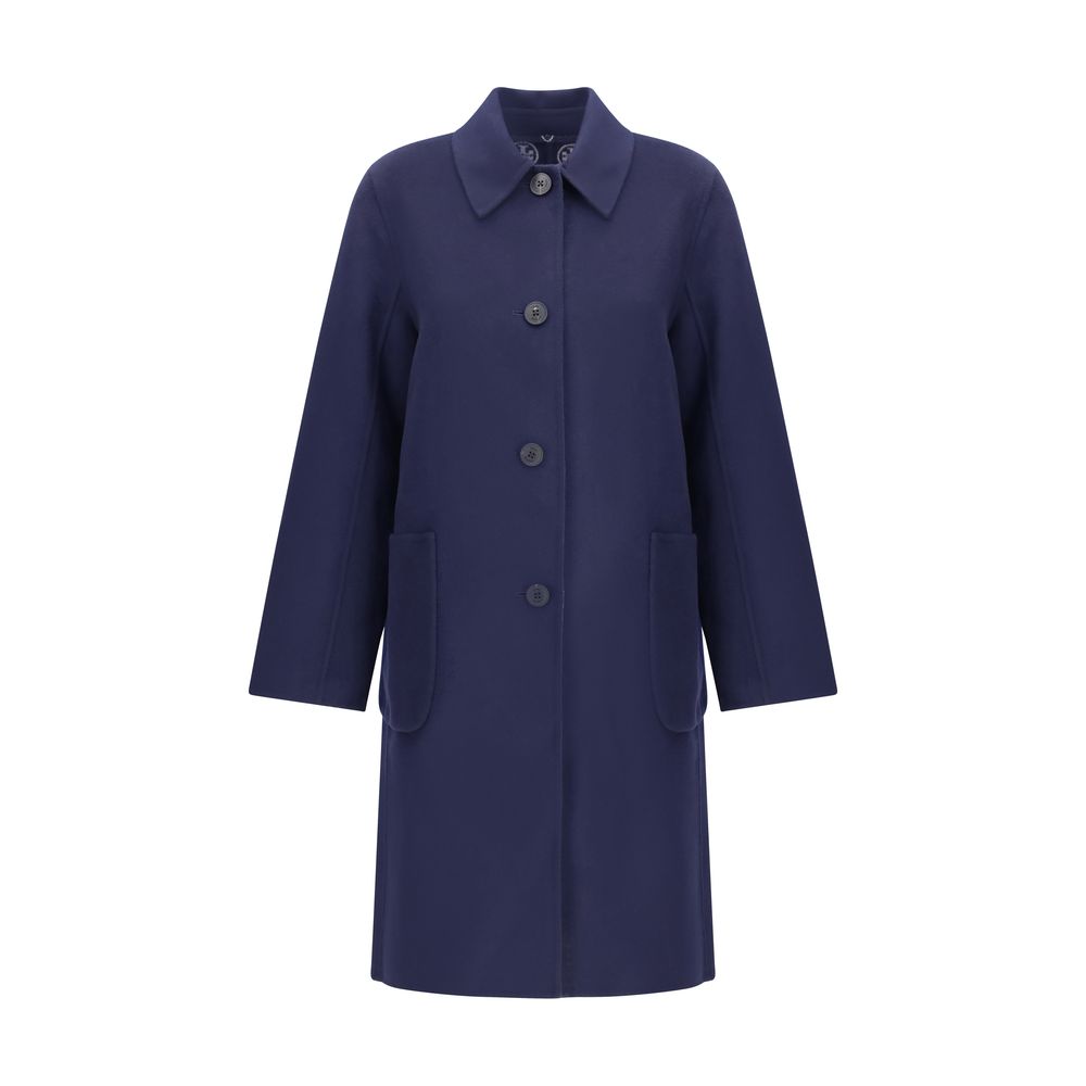 Tory Burch Blue Wool Coat