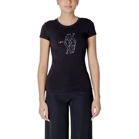 Armani Exchange Black Cotton T-Shirt