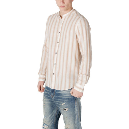 Gianni Lupo Beige Cotton Pattern Shirt