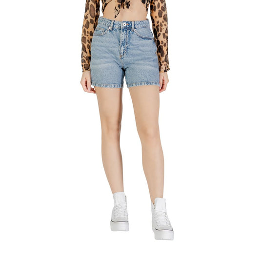 ICHI Light Blue Cotton Shorts