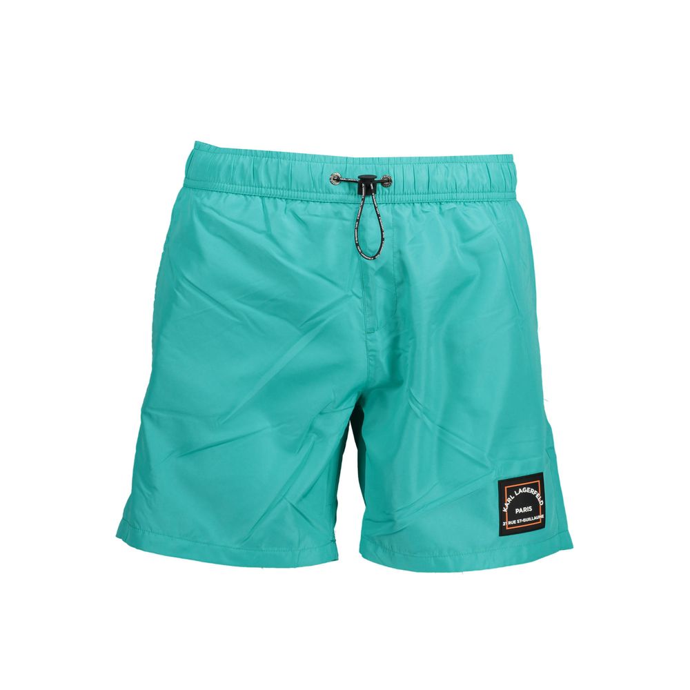 Karl Lagerfeld Verde Polyester Men Swim Boxer
