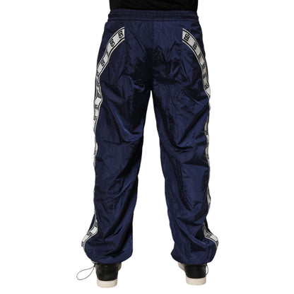 Dolce & Gabbana Blue Nylon Straight Jogger Sweatpants Pants Dolce & Gabbana
