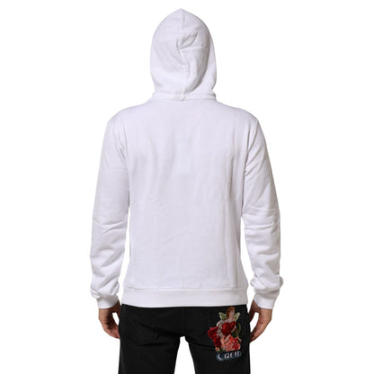 Dolce & Gabbana White Sacred Heart Hooded Sweatshirt Sweater Dolce & Gabbana
