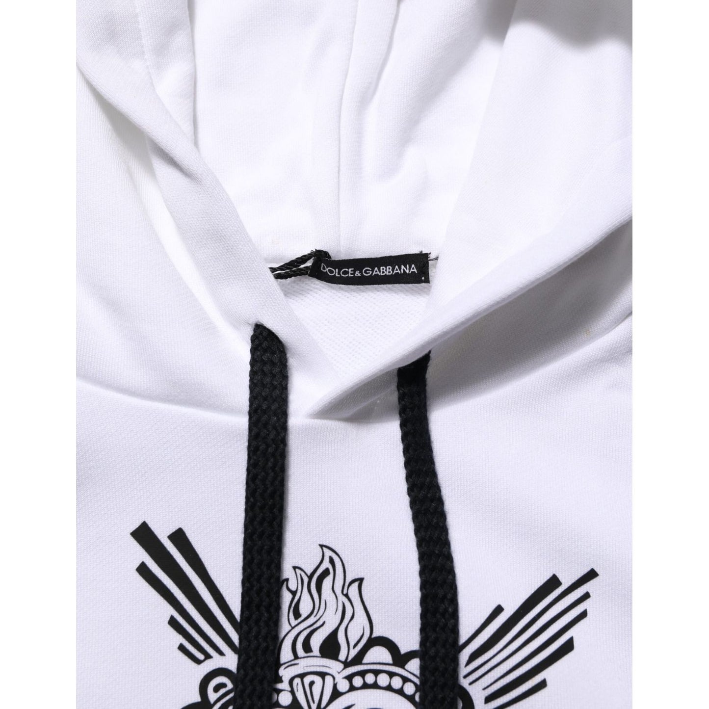 Dolce & Gabbana White Sacred Heart Hooded Sweatshirt Sweater Dolce & Gabbana