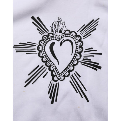 Dolce & Gabbana White Sacred Heart Hooded Sweatshirt Sweater Dolce & Gabbana