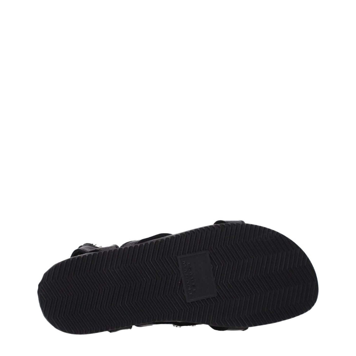 Isabel Marant Black Leather Flat Sandals
