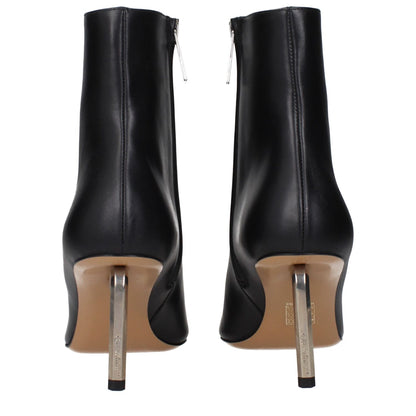 Off-White Black Leather Ankle Boots