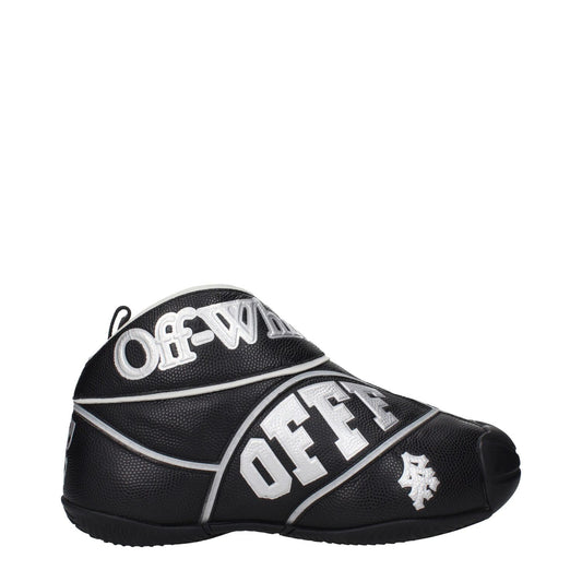 Off-White Black Leather High Top Sneakers