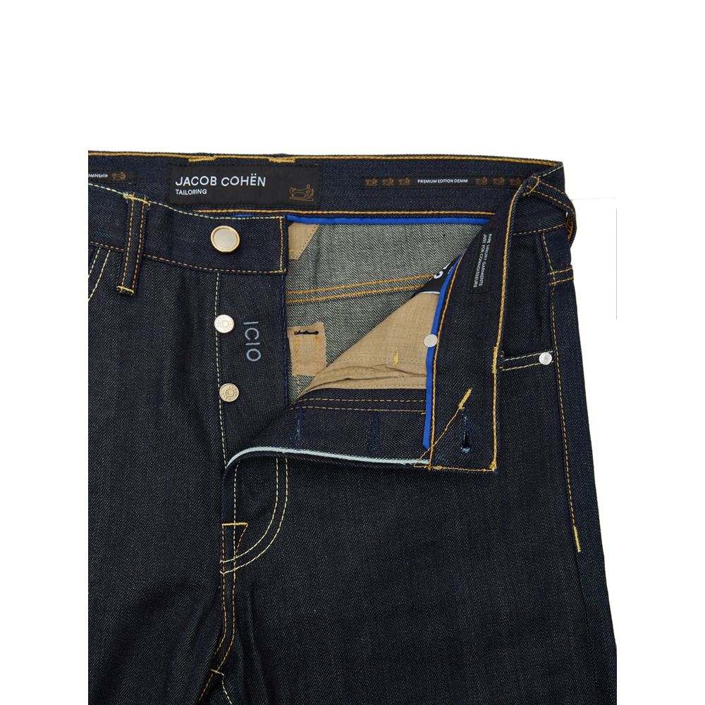 Jacob Cohen Blue Polyester Tapered Jeans