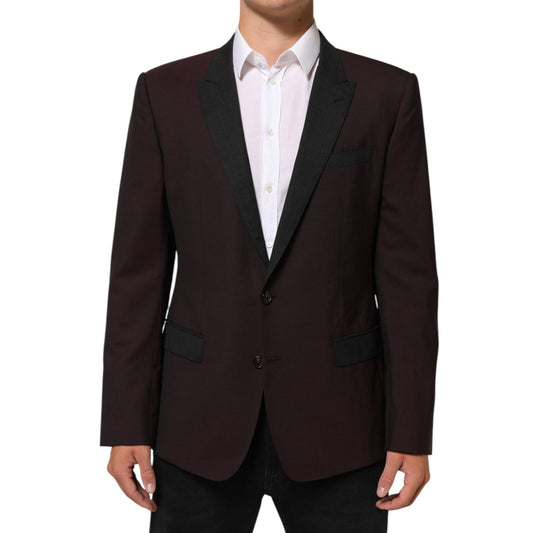 Dolce & Gabbana Maroon Wool 2 Buttons Suit Jacket Blazer